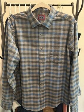 UNTUCKit Gray and Blue Plaid Long-Sleeve Button-Down Shirt